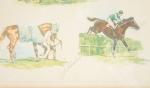 RIVET, Jean (XXème siècle). Etude de chevaux de course. Lithograhie...