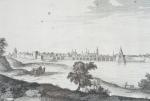 GRAVURE en noir "Andgavume Angers" ; vue d'Angers. 17ème siècle....