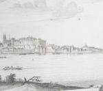 GRAVURE en noir "Andgavume Angers" ; vue d'Angers. 17ème siècle....