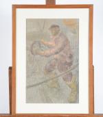 GIL FRANCO, Vincente (1898-1959). "Porteloise" et "Marin", paire d'aquarelles gouachées...
