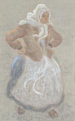 GIL FRANCO, Vincente (1898-1959). "Porteloise" et "Marin", paire d'aquarelles gouachées...