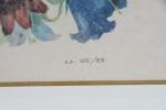 MERCIER, JA. Bouquets. Trois lithographies dont une EA. Signées. 54.5...