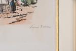 SUIRE, Louis. "Femme au puits", lithographie couleur signée et située...