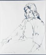MERCIER, Jean Adrien (1899-1995). "Portait de femme assise", esquisse à...