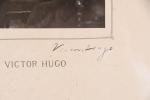 BONNAT (d'après). Photographie du portrait de Victor Hugo. Avec signature...