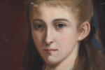 ECOLE FRANCAISE vers 1880.  Portrait de jeune fille. Huile...