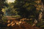 STONE, William R (XIXème siècle). Berger et moutons dans un...