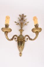 APPLIQUES (paire d') en bronze. Style Louis XVI. JOINT une...
