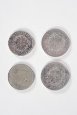 MONNAIES en argent (4) :  50 francs Hercule (2)...