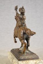 ANONYME XIXe  " Femme au faucon",  bronze, l =...