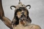 LAVERGNE (Adolphe-Jean) "Gaulois" bronze à patine brune sur socle en...
