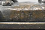 BARYE : Paire de garnitures en bronze de barre de...