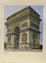 AKAGI (Kojiro) "L'Arc de Triomphe, Place de l'Etoile", lithographie N°CXVI/CC,...