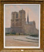 BOUCARD (Gaston) « Notre-Dame de Paris » hst, sbd, 73x60