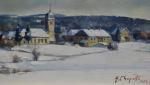 CHAPATTE (Henri) "Village du Haut-Doubs sous la neige, hst, sbd...