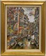 DUMONT (Claude) "Venise, le palais gothique sur le canal Santa...