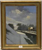 DEHONDT (A.) « Paysage de neige à Champigny », hst, sbg, 41,...