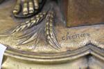CHENIER "Demeter", bronze à patine dorée,  h = 48,...