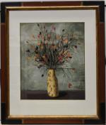 BABOULENE '" Bouquet d'aubépines" gouache, sbd, 55x46 cm