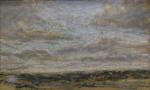 DUPRE (Jules) "Paysage" pastel, sbd, 10,5x17