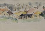 DAISY "Le village de Chaudron", aquarelle, sbg, 12x17