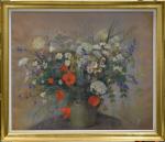 DAMART-DUBOIS (Henriette) "Bouquet champêtre" pastel, sbd, 75x89,5