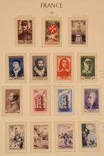 FRANCE : collection de timbres de 1940 à 1959 compléte...