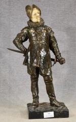 LEVASSEUR (Henri) "Cyrano de Bergerac" sujet en bronze à patine...