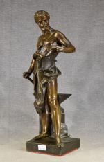 GERMAIN (Jean-Baptiste) (1841 - 1910) "Le forgeron" épreuve en bronze...