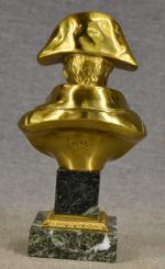 PINEDO (d'après) "Buste de Napoléon" bronze à patine dorée sur...