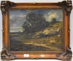 ACHARD (J.A.) (1807-1884) « Paysage aux rochers » hst, sbg, 33x41, (petits...