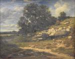 ACHARD (J.A.) (1807-1884) « Paysage aux rochers » hst, sbg, 33x41, (petits...