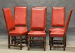 6 chaises de style Louis XIII (accidents, état d'usage)