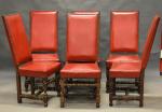 6 chaises de style Louis XIII (accidents, état d'usage)