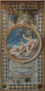 ANONYME XXe "Bacchus", grande toile décorative, 194x93