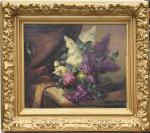CONSTANT "Bouquet de lilas" hst, sbd, 46x56 (accident visible en...