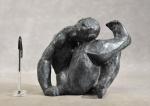 DEKEYSER (Danièle) "Le contorsionniste" bronze à patine bleue,N° EA IV/IV,...
