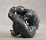 DEKEYSER (Danièle) "Le contorsionniste" bronze à patine bleue,N° EA IV/IV,...