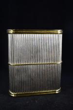 JACCARD : Pendulette de table moderne en métal argenté et doré...