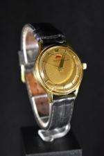 JAEGER LECOULTRE automatic : Montre bracelet d'homme ronde en or, cadran...