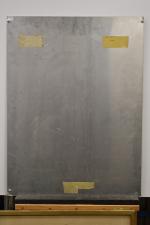 Jaeger LeCoultre :  document publicitaire collé sur plaque d'aluminium (coulure...