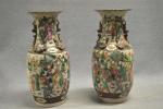 CHINE  fin XIXe XXe :  Paire de vases...