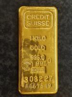 Lingot d'or de 1kg du Crédit Suisse (995g) n° AA67519...