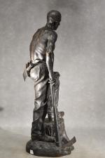 RICHER (Paul) "Le bûcheron, forêt de la Londe, 1803" bronze...