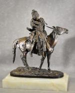 LANCERAY (Evgeni Alexandrovich) (1848-1886) "Les adieux du cosaque" bronze à...