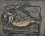 CAMPAGNOLA (Enrico) "Composition au poisson" hst, sbd, 65x81