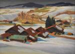 DECRIND (Paul) "Village du Haut-Doubs sous la neige" hsp, sbd,...