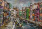 DUMONT (Claude) "Venise - levée du jour sur le canal...