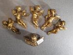 Six petits anges dorés décoratifs