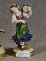 Paire de sujets en porcelaine allemande polychrome fin XIXe "Danseuse...